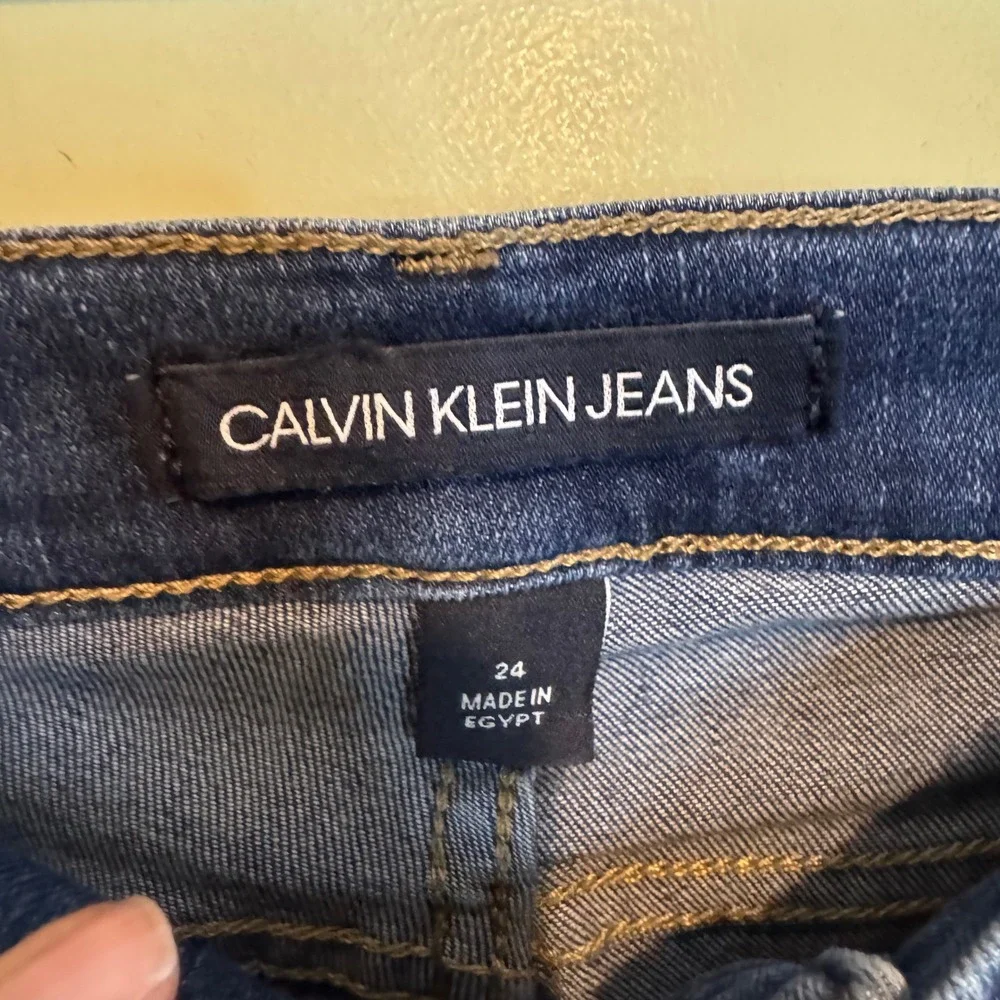 Calvin Klein Womens High Rise Medium Wash Casual Denim Skinny Jeans Blue Size 24